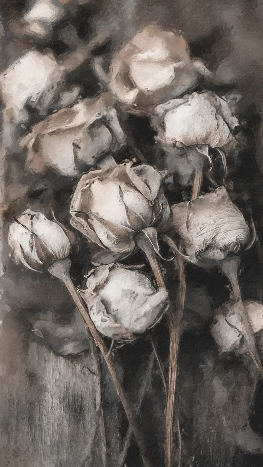 Sepia Dried Roses