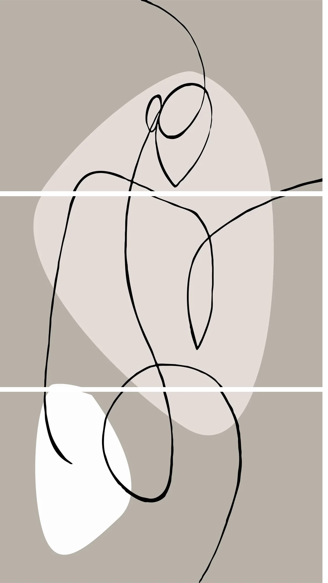 Single Line Figure Art – 3 Panels