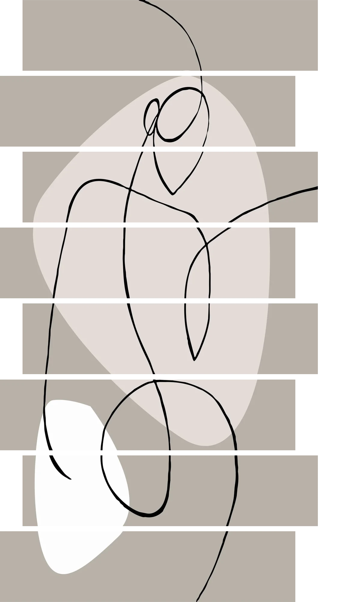 Single Line Figure Art – 8 Panels Up & Down