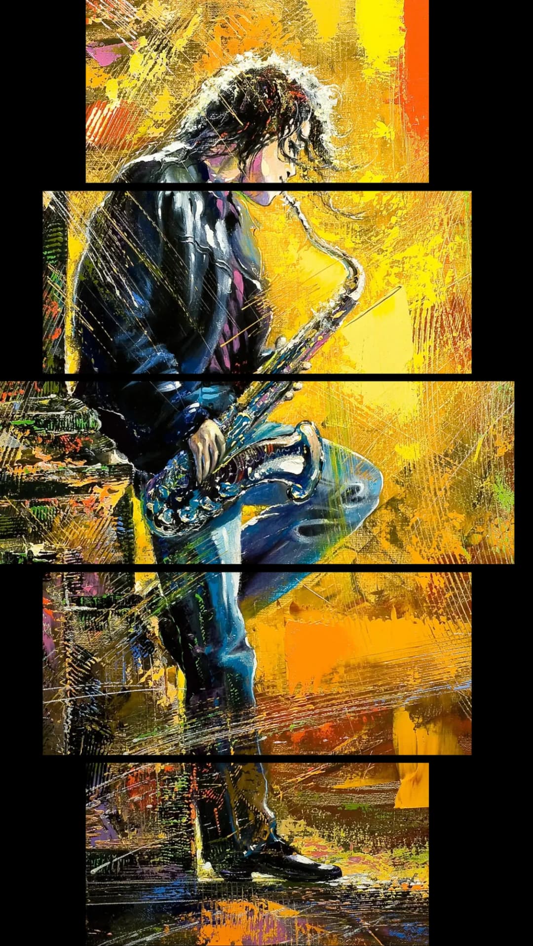 Soulful Saxophone Player – 5 Panels Hierarchy