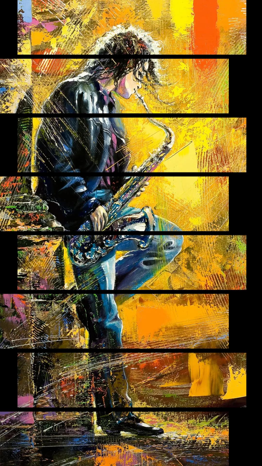 Soulful Saxophone Player – 8 Panels Up & Down