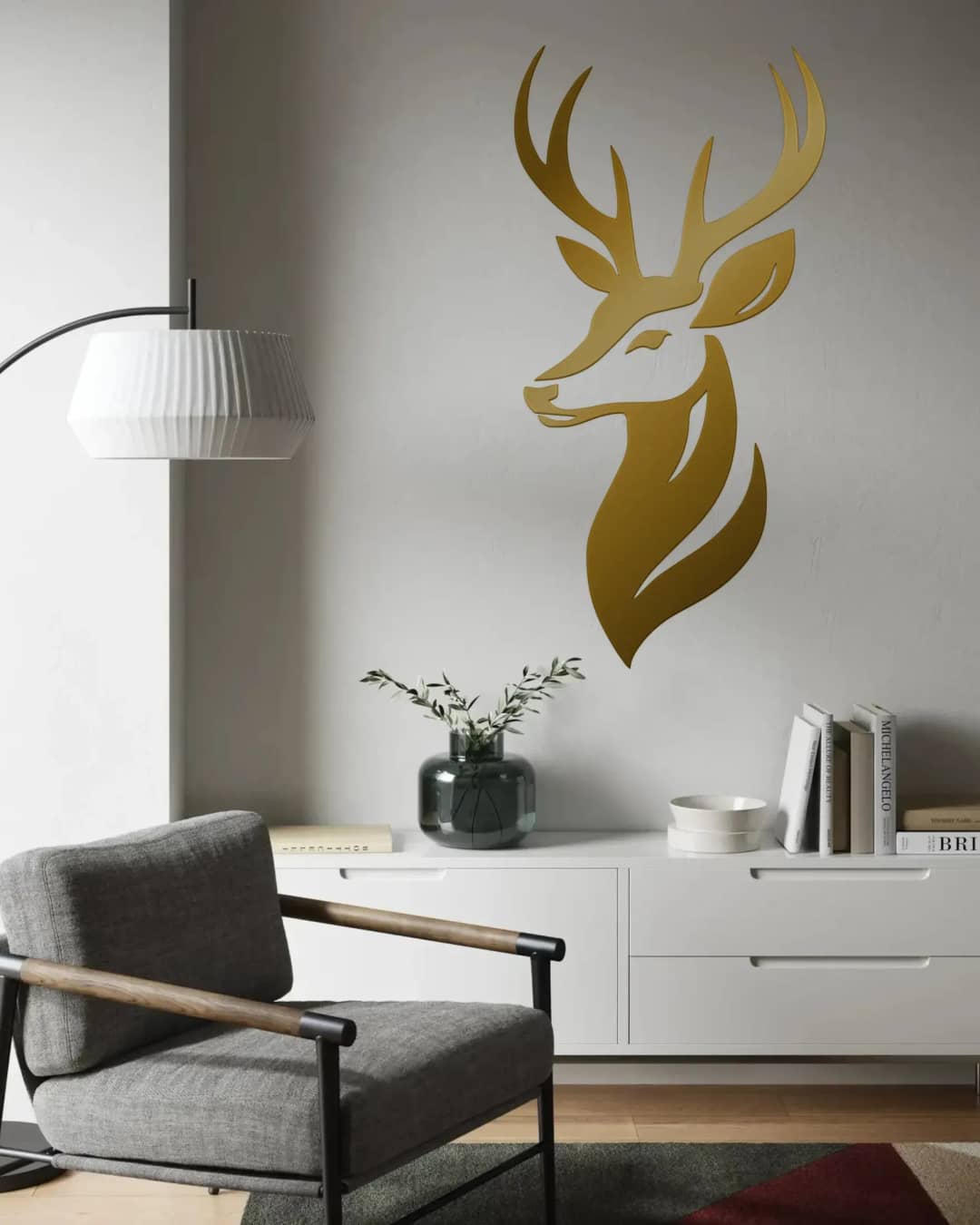 Stag Portrait - Gold