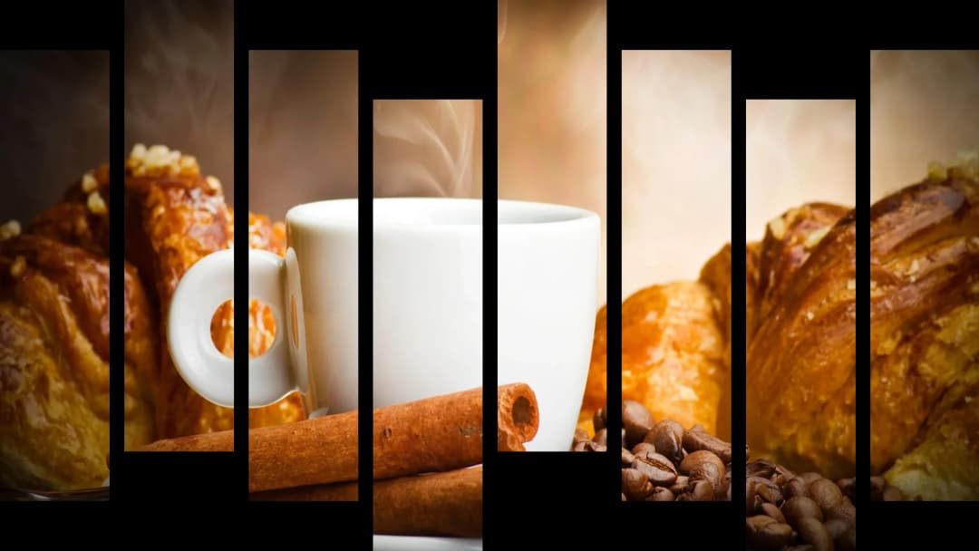 Steaming Coffee Croissants – 8 Panels Hierarchy