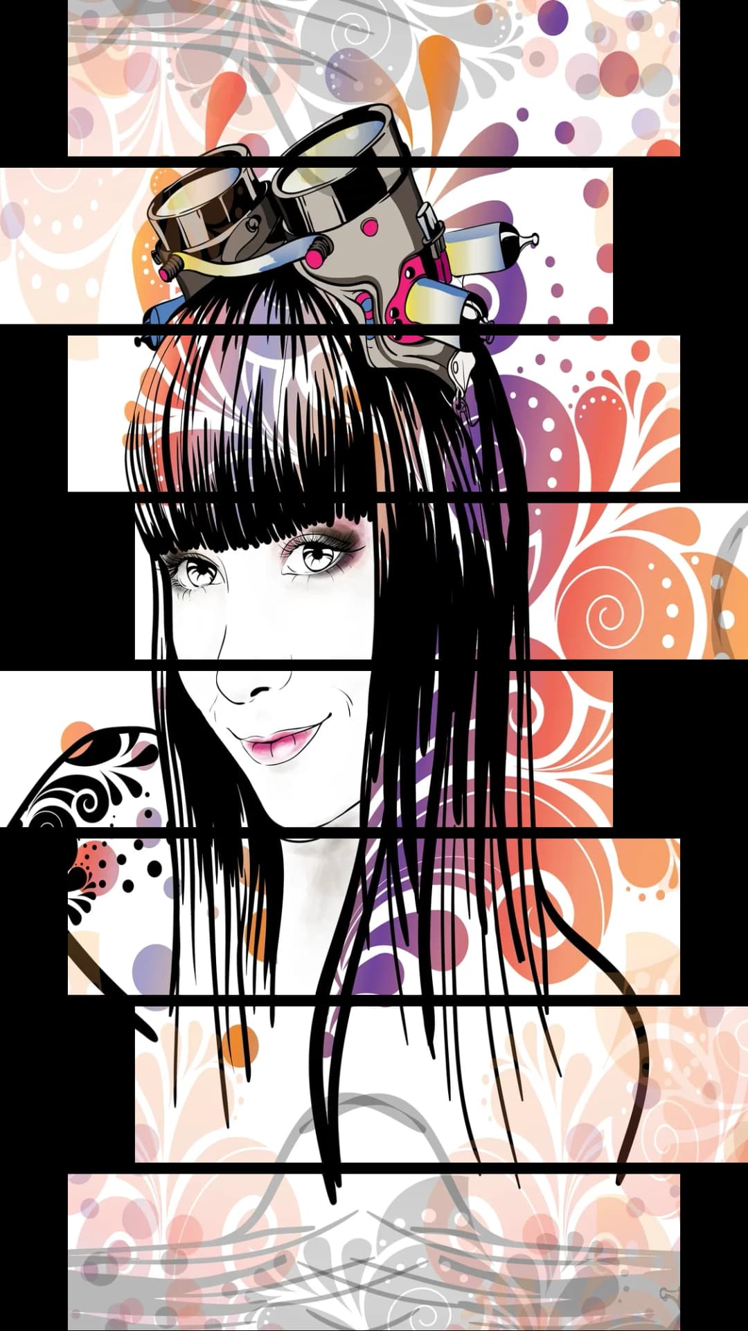 Steampunk Girl Art – 8 Panels Hierarchy