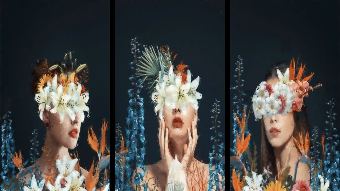 Three Floral Women – 3 Panels