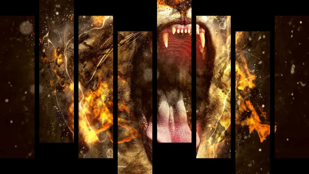 Tiger in Flames – 8 Panels Hierarchy