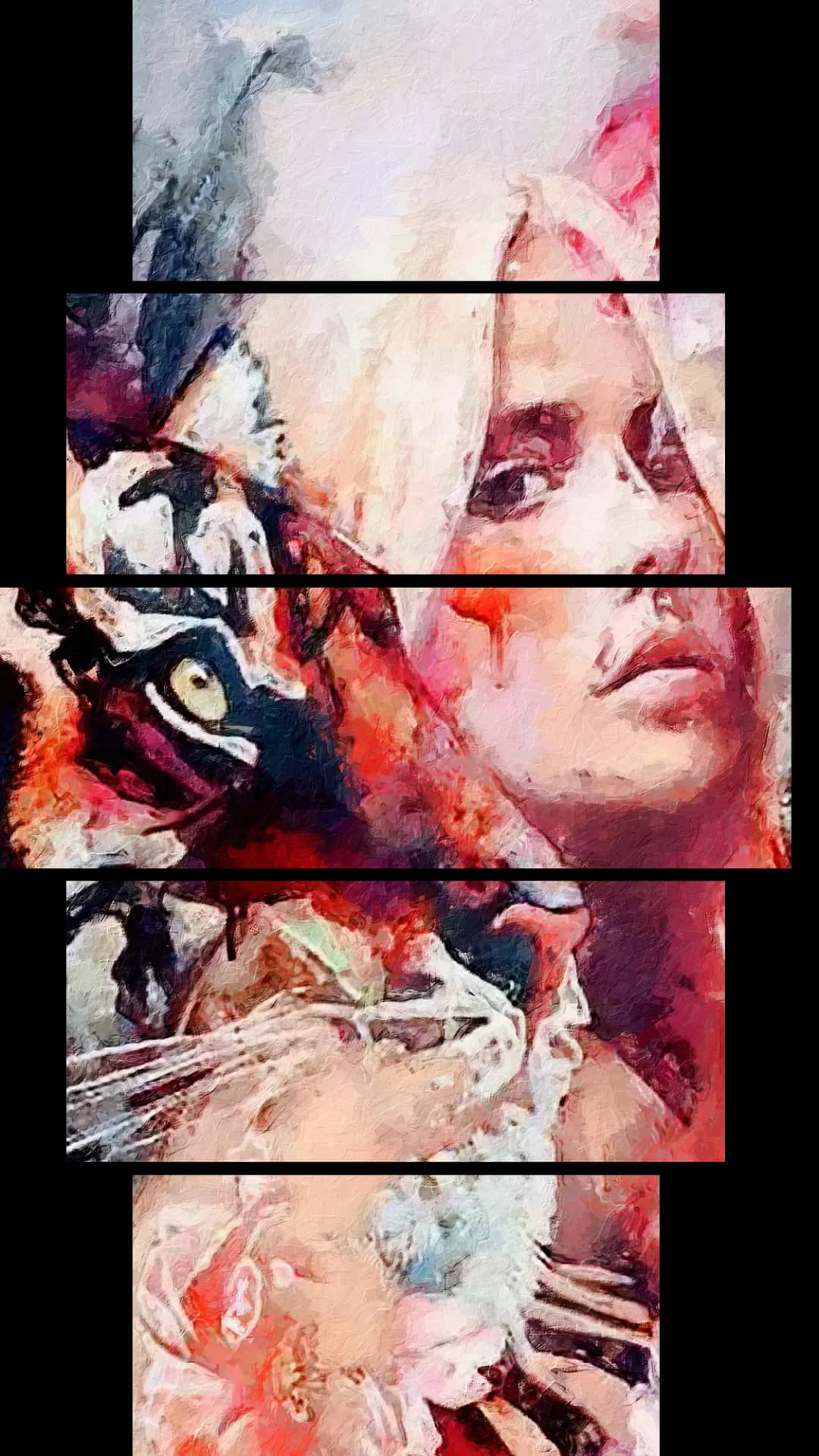 Tiger Woman Portrait – 5 Panels Hierarchy