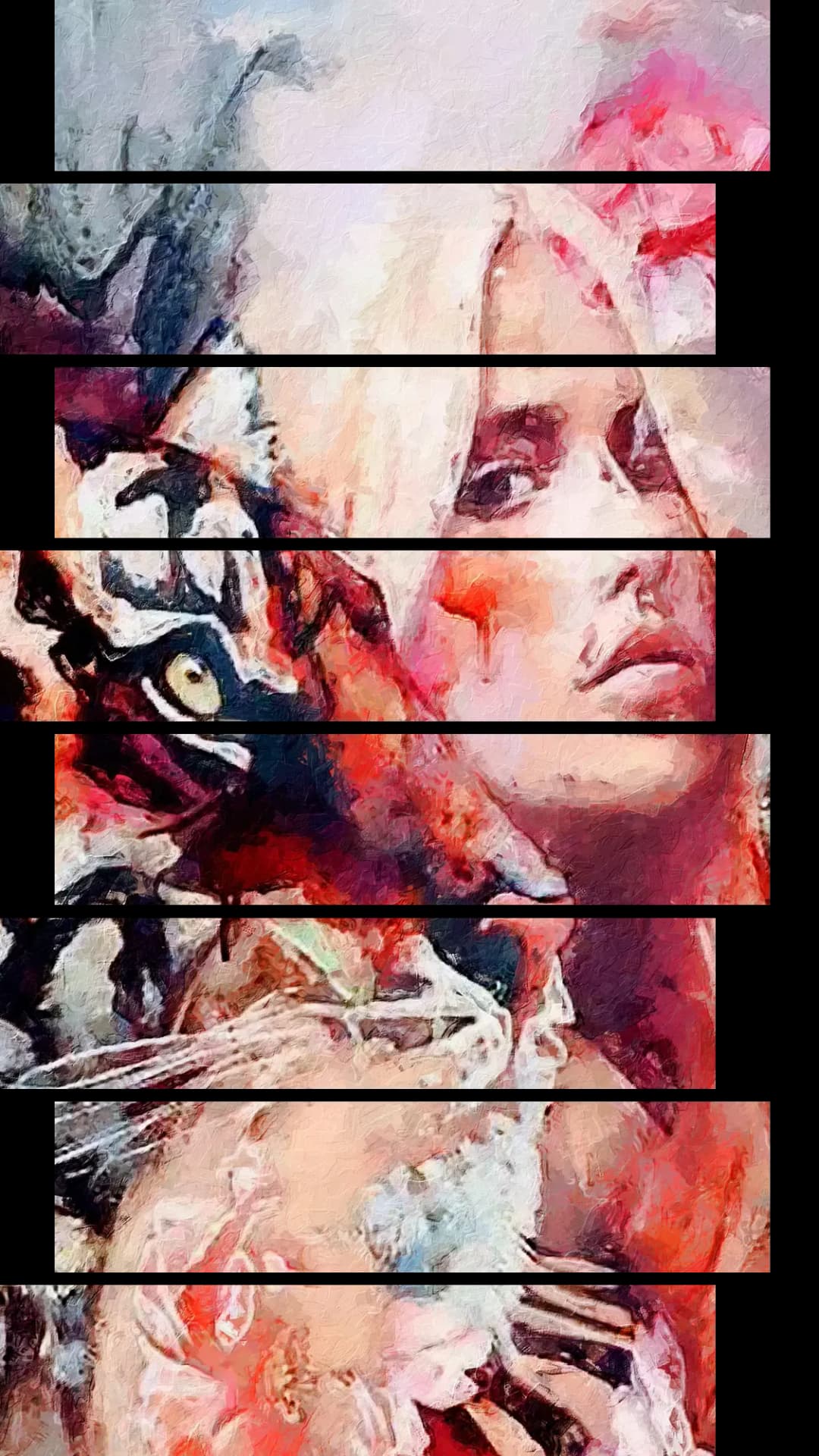 Tiger Woman Portrait – 8 Panels Up & Down