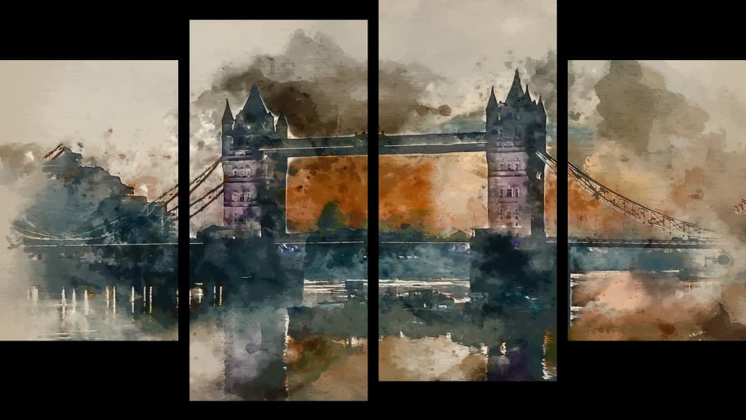 Tower Bridge Autumn Art – 4 Panels