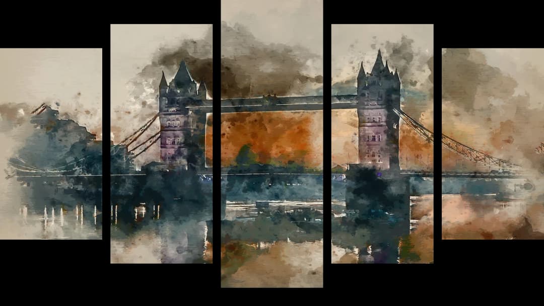 Tower Bridge Autumn Art – 5 Panels Hierarchy