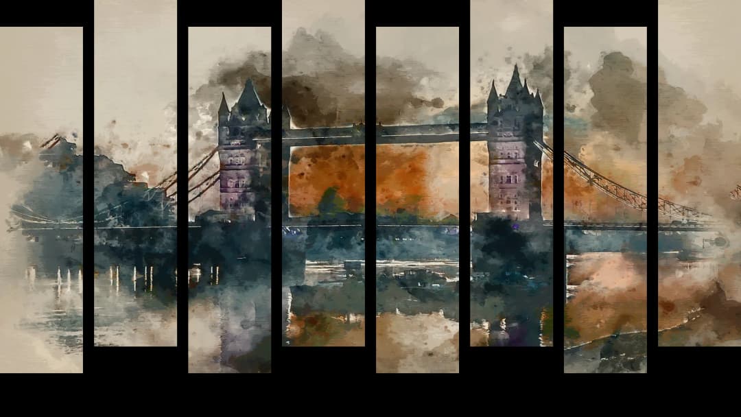 Tower Bridge Autumn Art – 8 Panels Up & Down