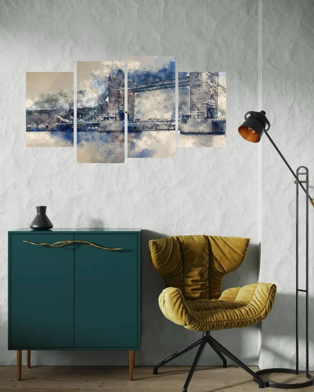 Tower Bridge Watercolor – 4 Panels