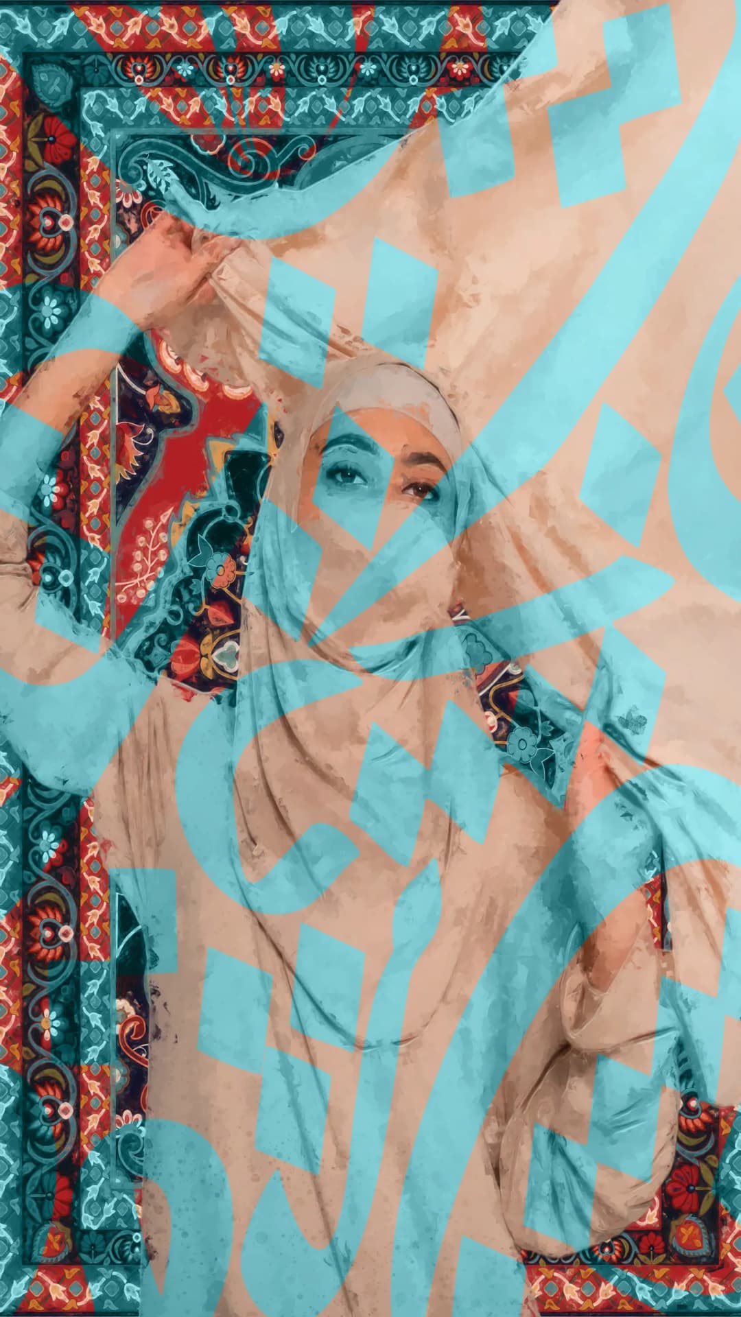 Veiled Woman Calligraphy