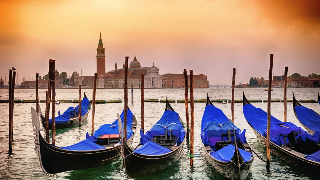 Venice Gondolas Sunset