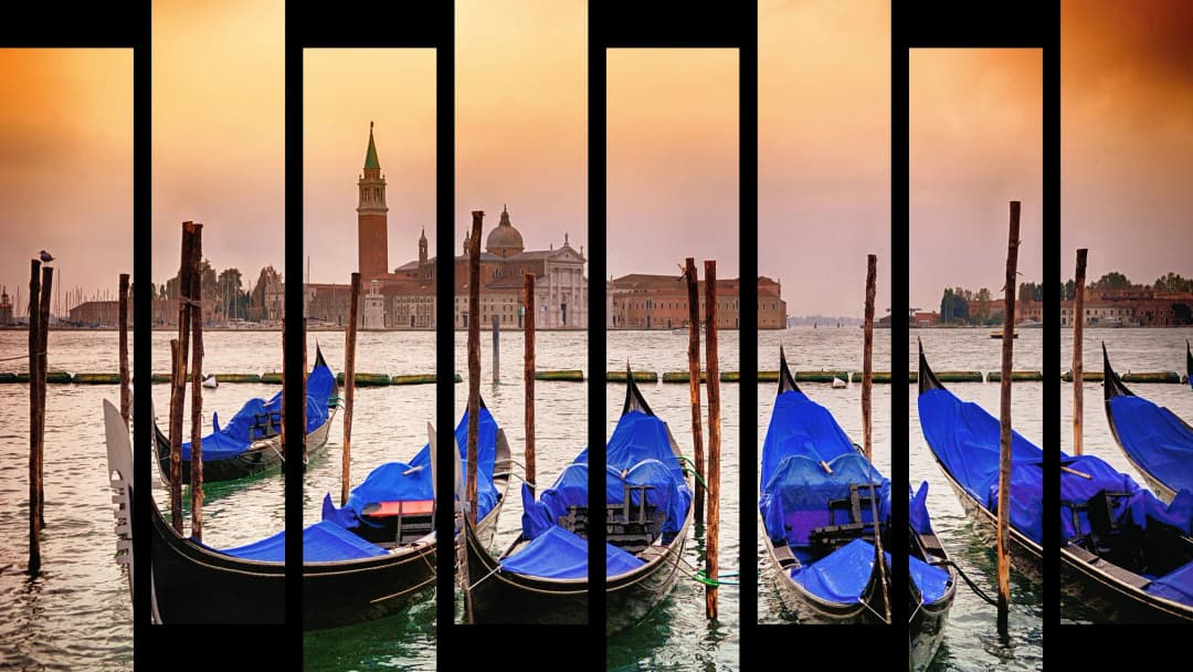 Venice Gondolas Sunset – 8 Panels Up & Down