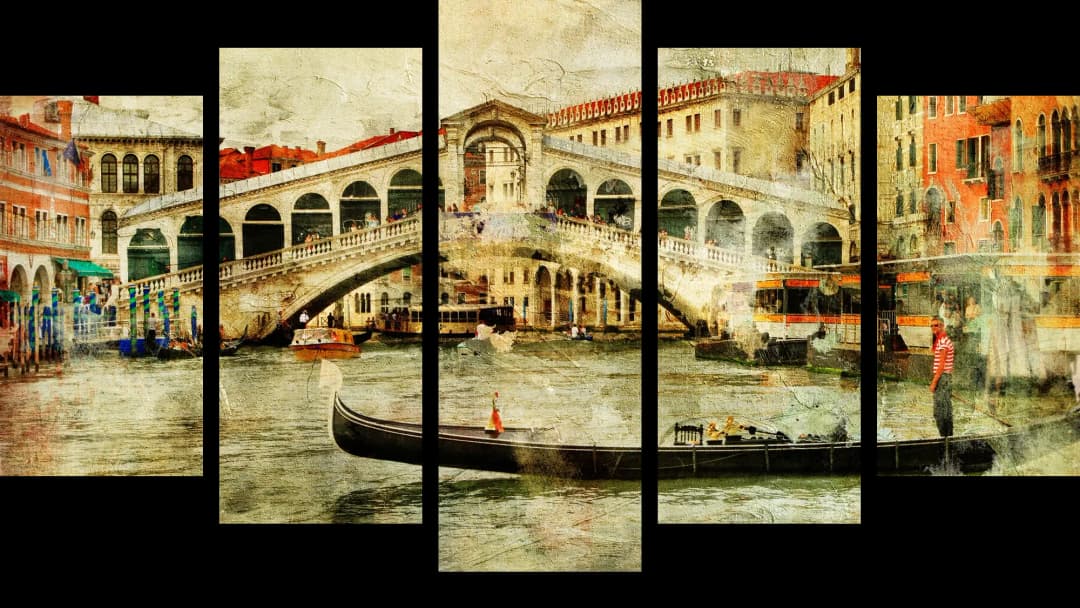 Venice Rialto Bridge – 5 Panels Hierarchy
