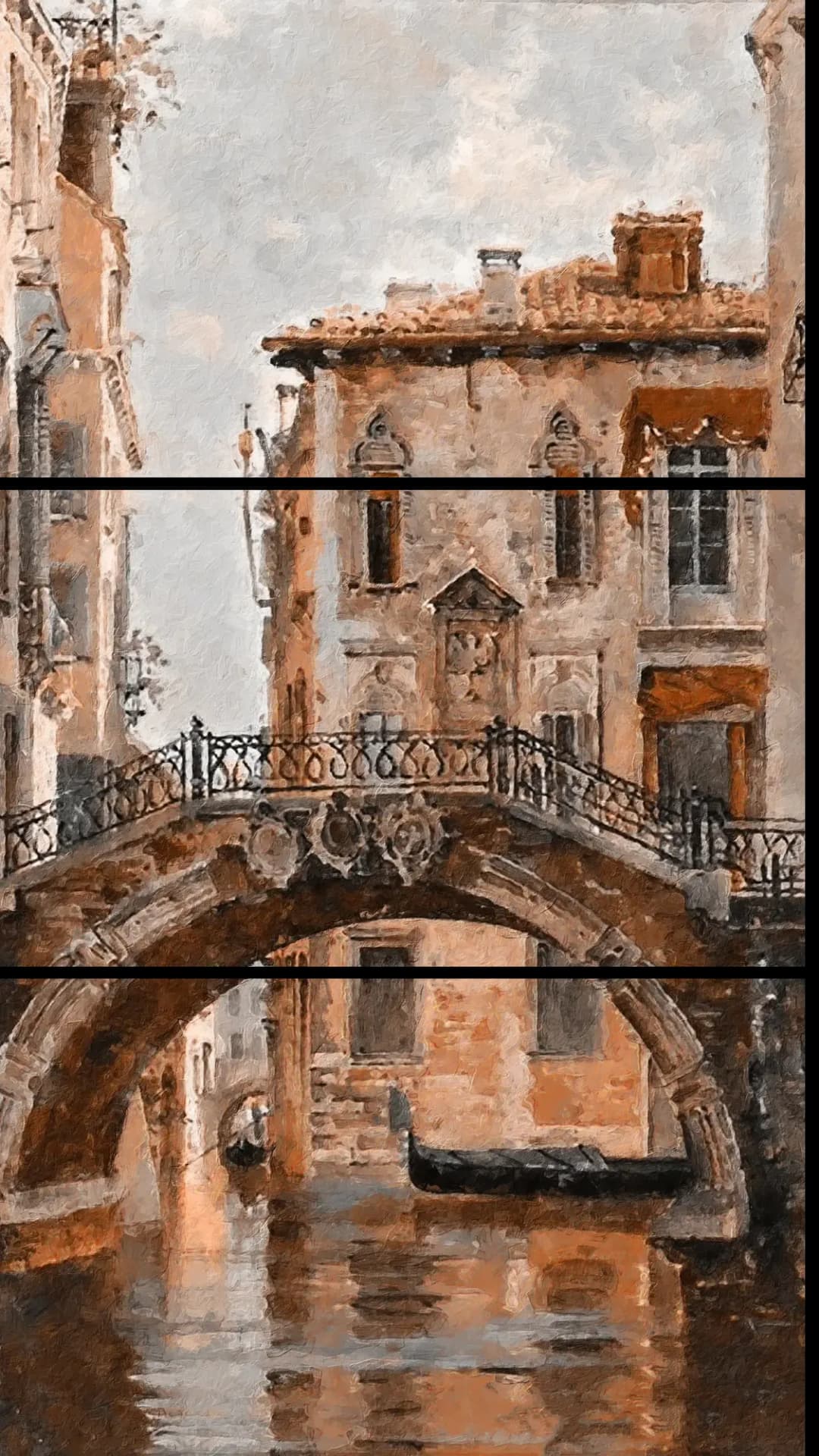 Venice Stone Bridge – 3 Panels