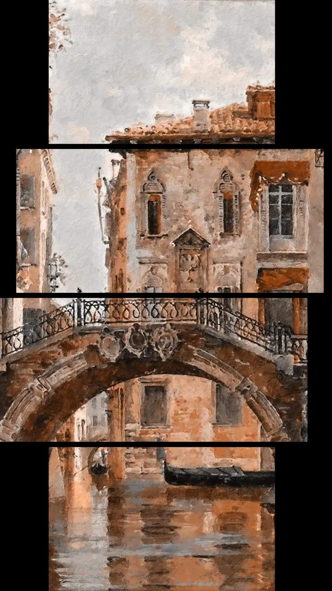 Venice Stone Bridge – 4 Panels