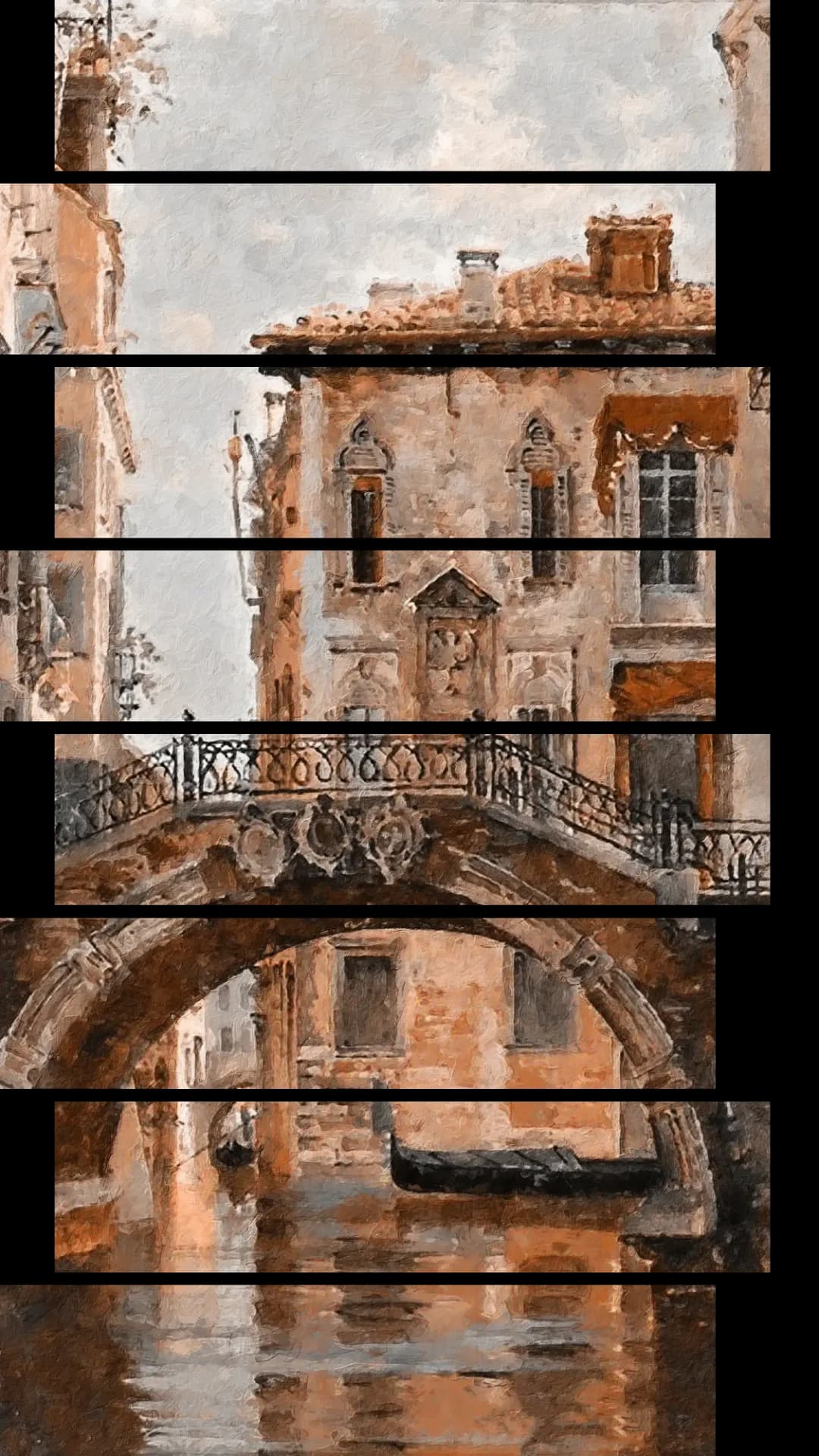 Venice Stone Bridge – 8 Panels Up & Down