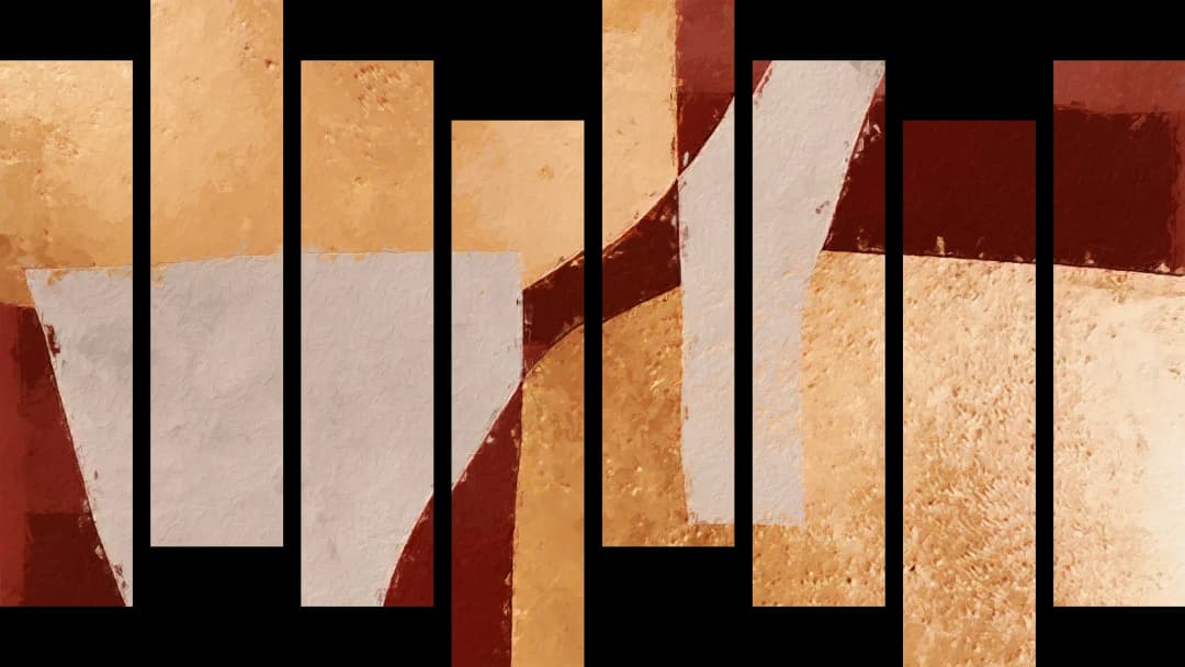 Warm Geometric Abstract – 8 Panels Hierarchy