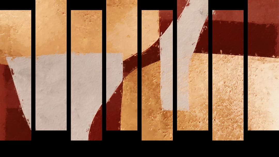 Warm Geometric Abstract – 8 Panels Up & Down