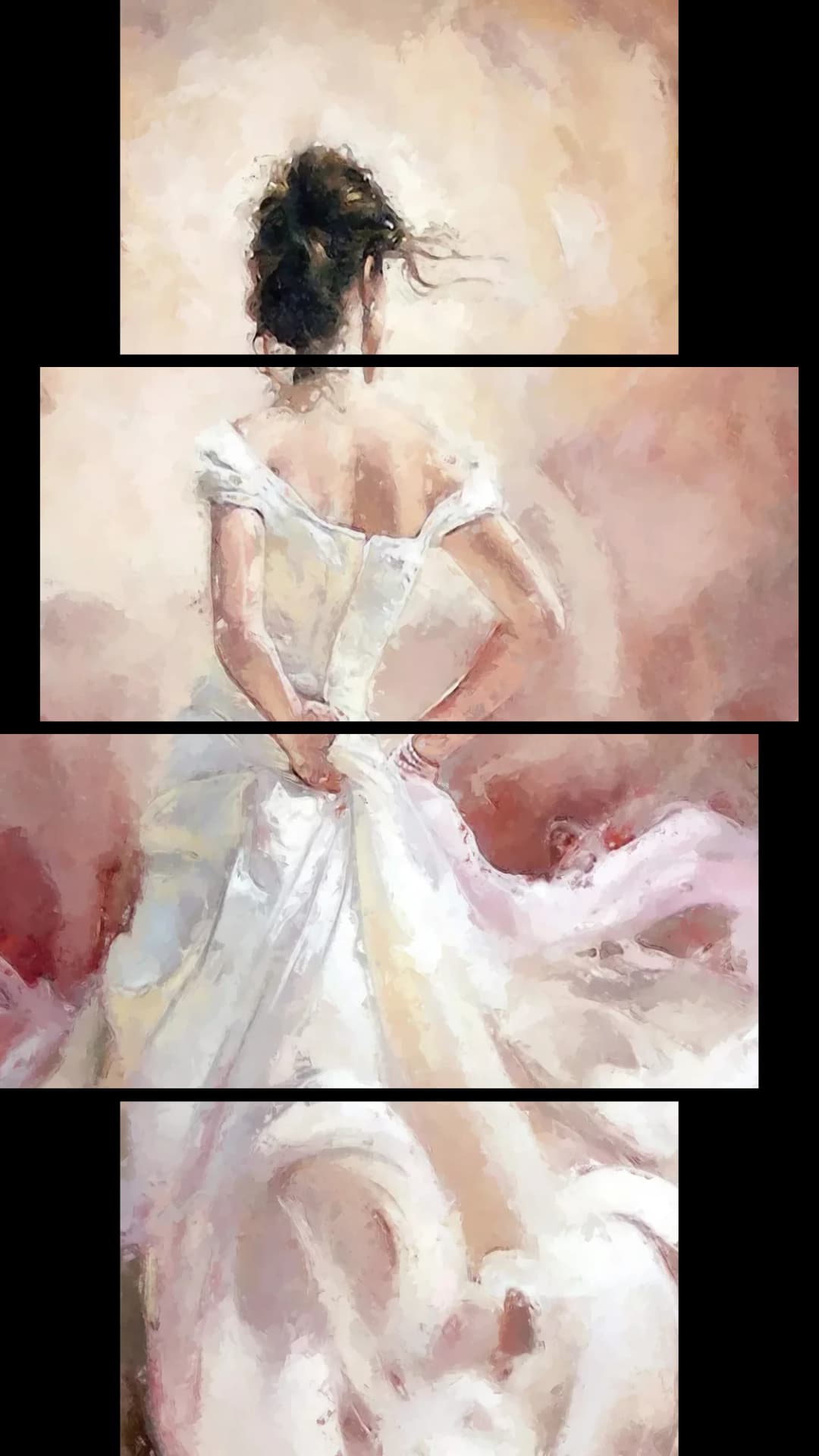 White Gown Back Portrait – 4 Panels