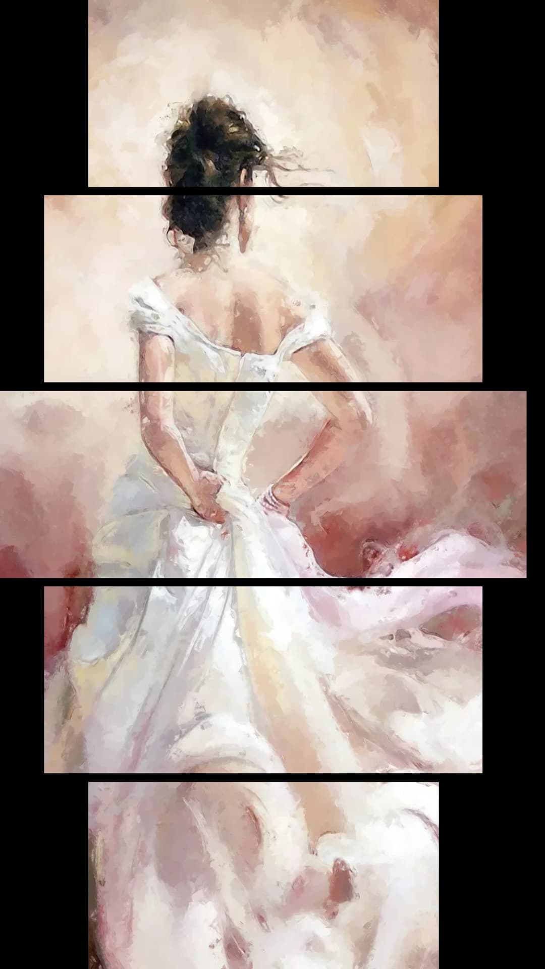 White Gown Back Portrait – 5 Panels Hierarchy