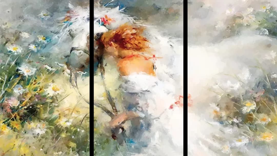 White Horse Wildflowers – 3 Panels