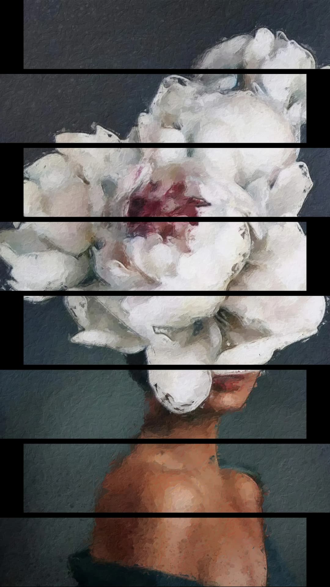 White Peony Head – 8 Panels Up & Down