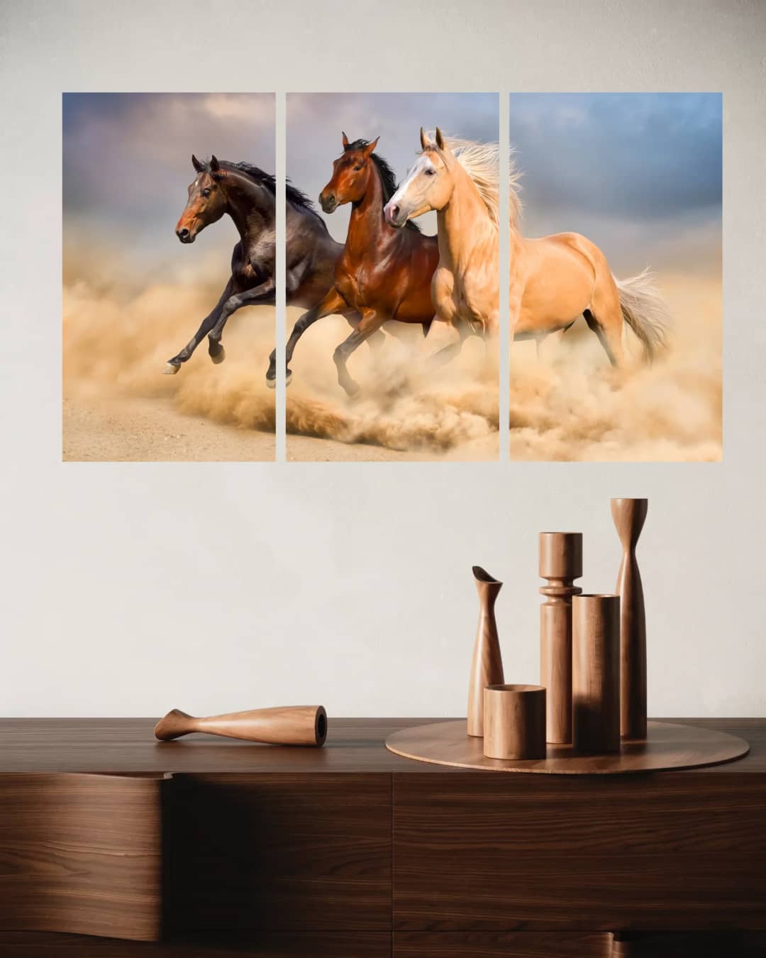 Wild Desert Horses – 3 Panels