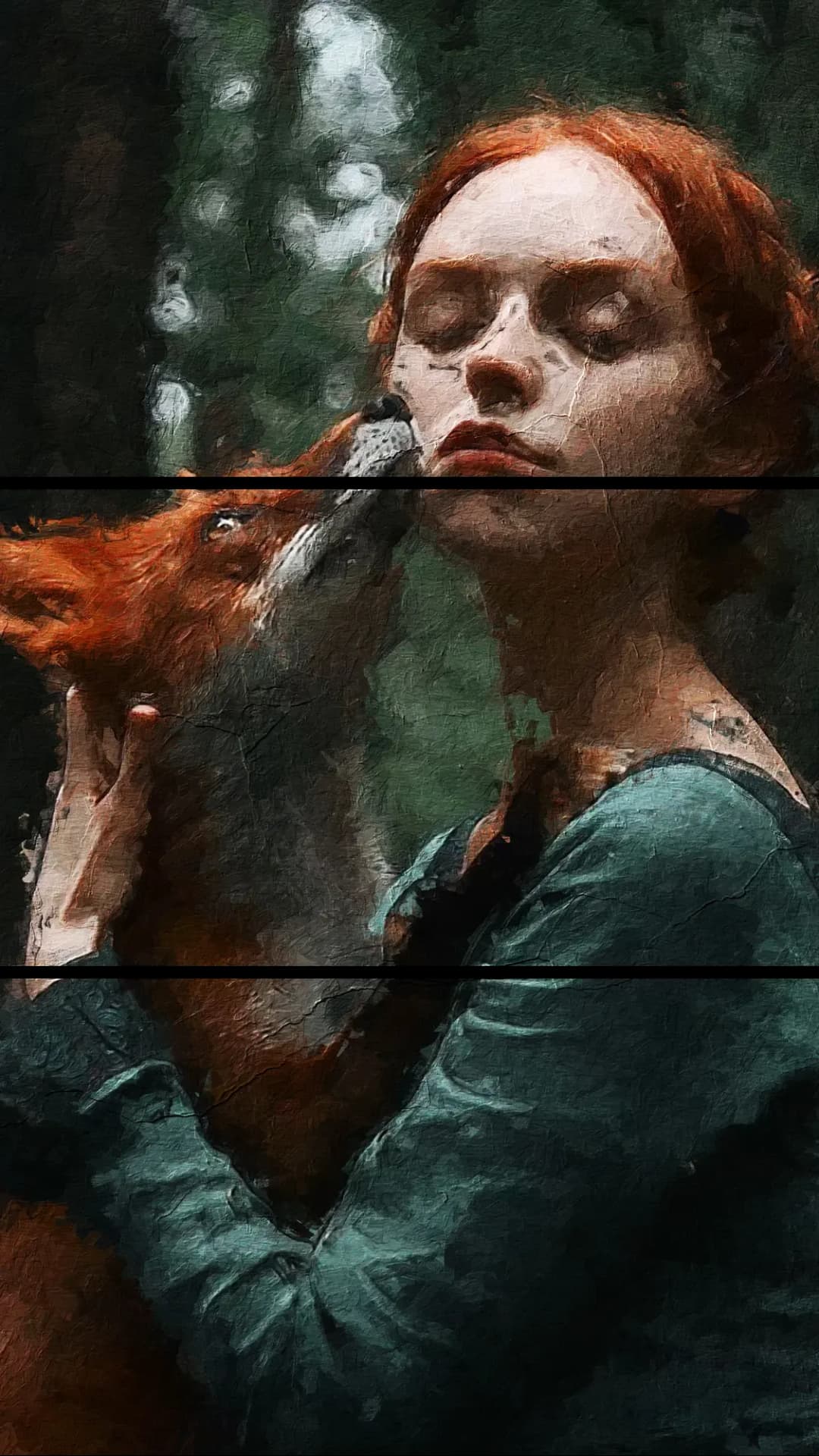 Woman and Fox – 3 Panels
