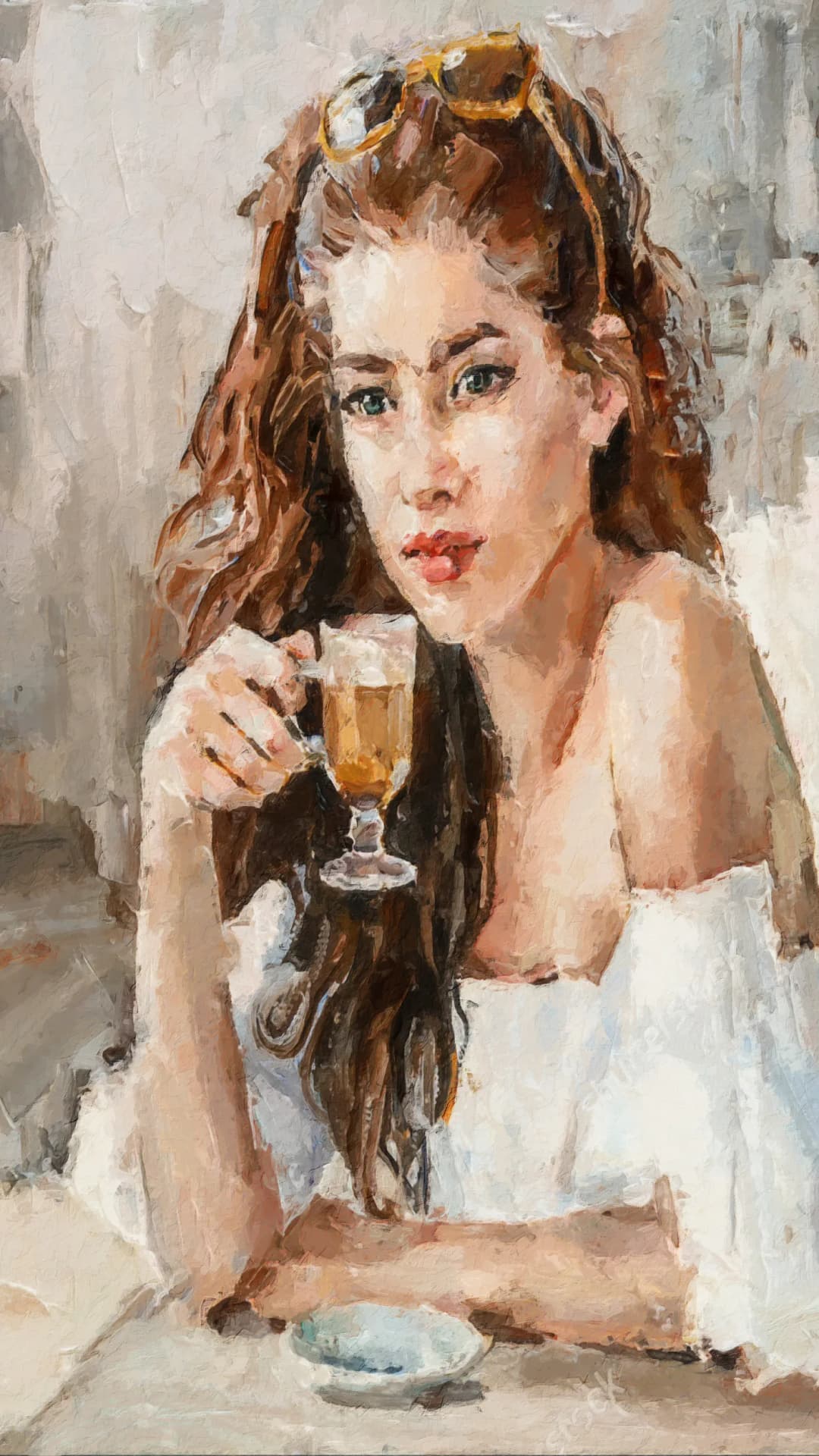 Woman Sipping Latte