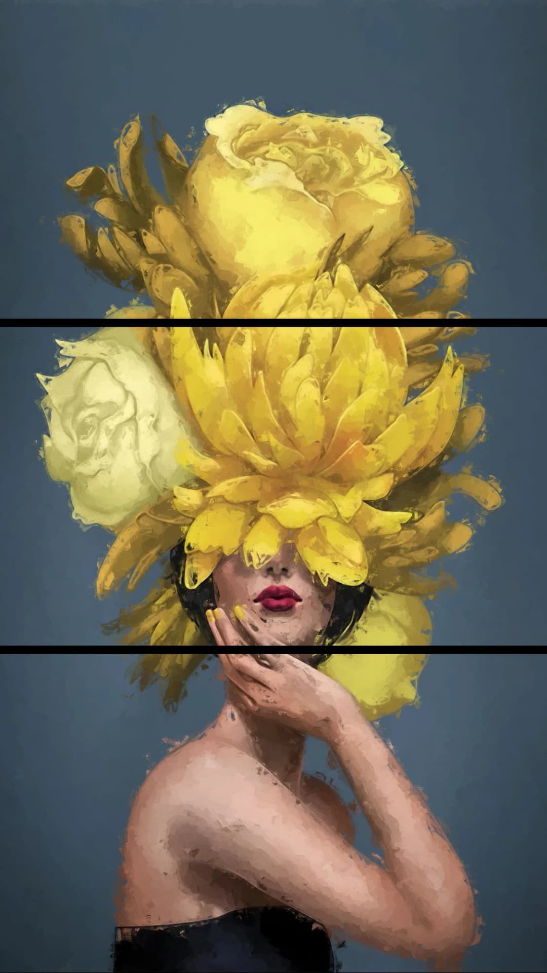 Yellow Bloom Crown – 3 Panels