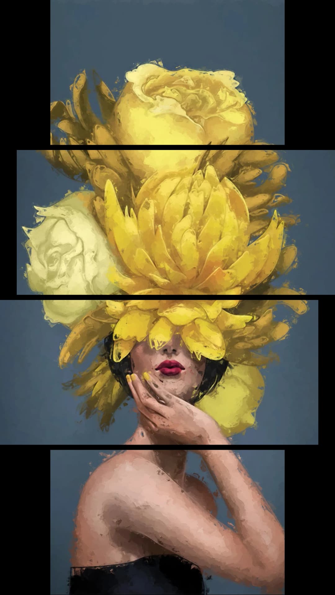 Yellow Bloom Crown – 4 Panels