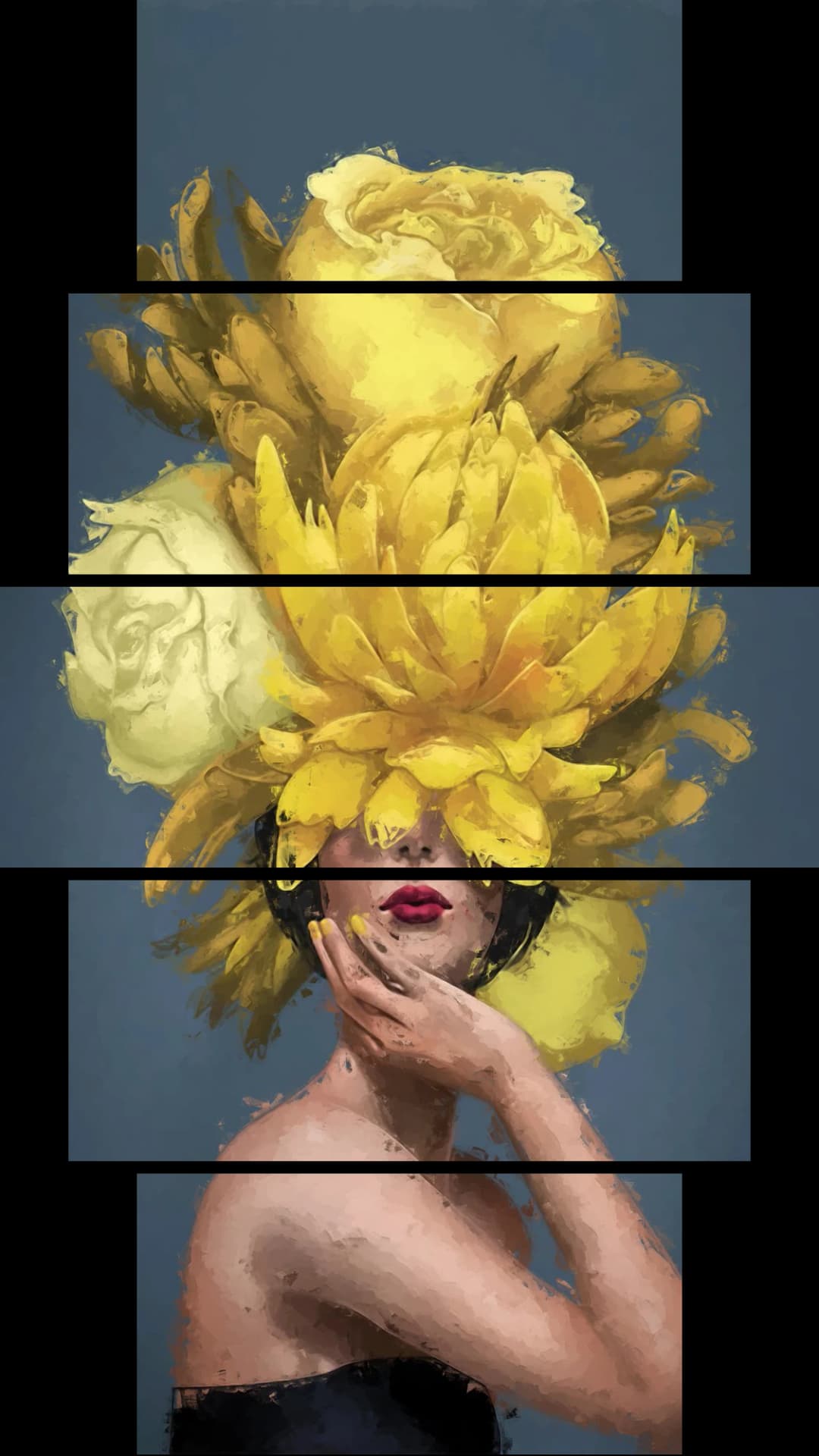 Yellow Bloom Crown – 5 Panels Hierarchy