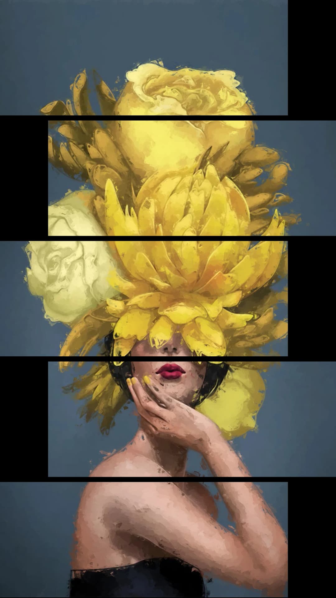 Yellow Bloom Crown – 5 Panels Up & Down