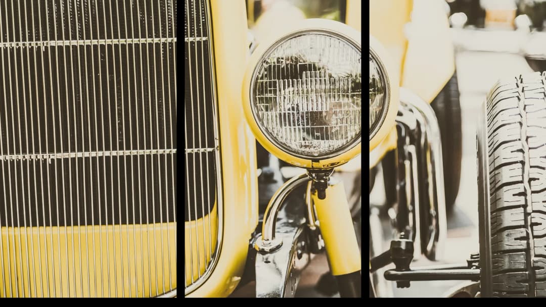 Yellow Car Detail – 3 Panels