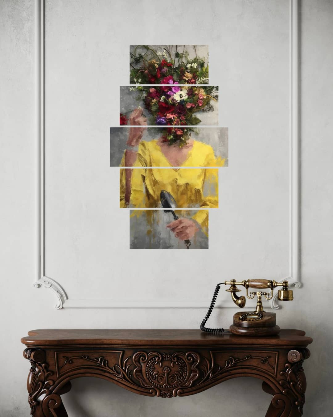 Yellow Floral Gardener – 5 Panels Hierarchy