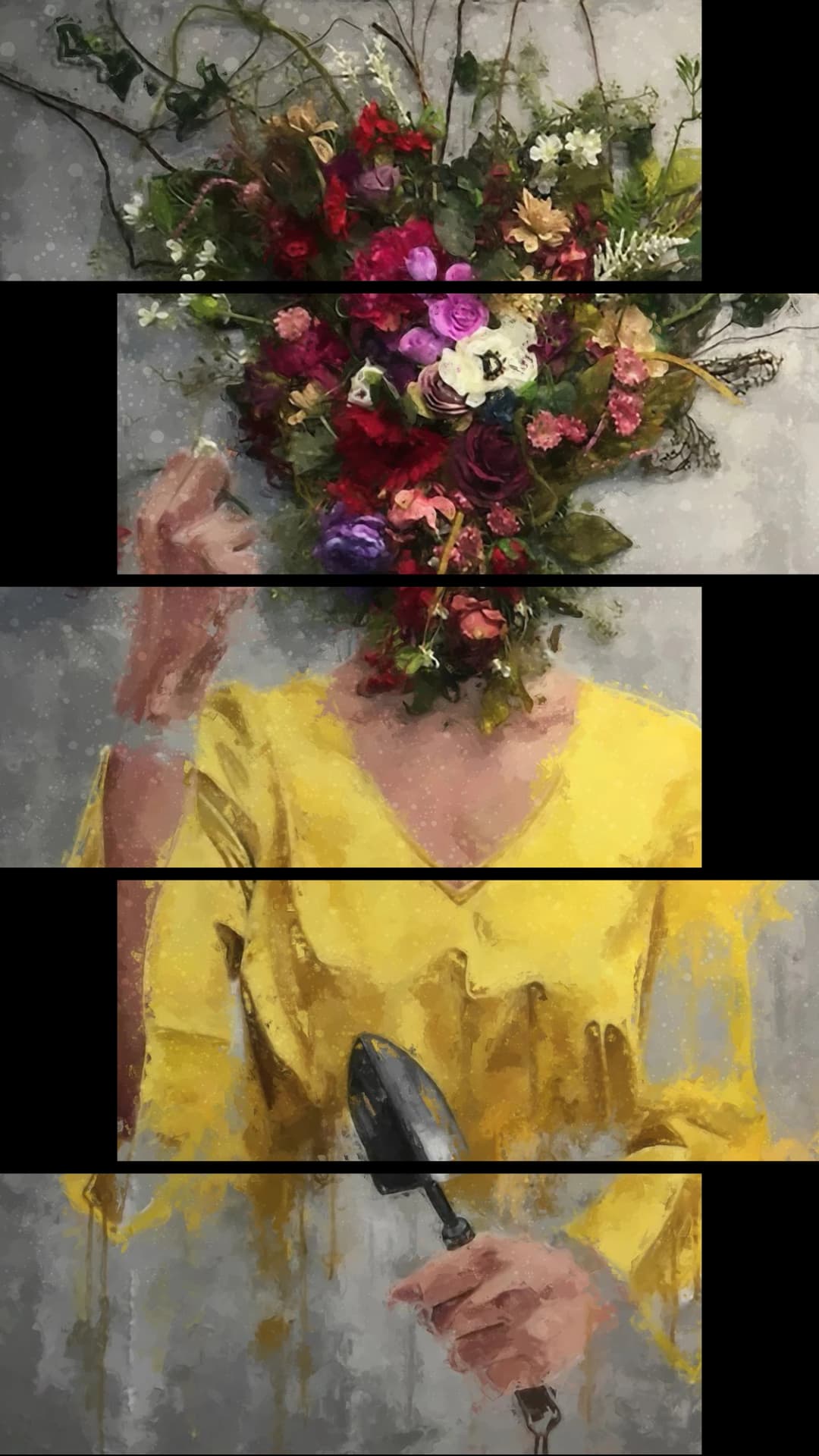 Yellow Floral Gardener – 5 Panels Up & Down