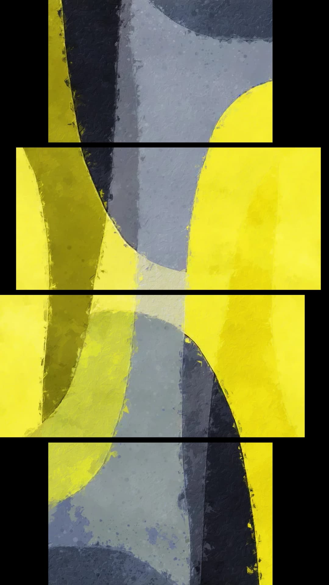 Yellow Grey Curves – 4 Panels