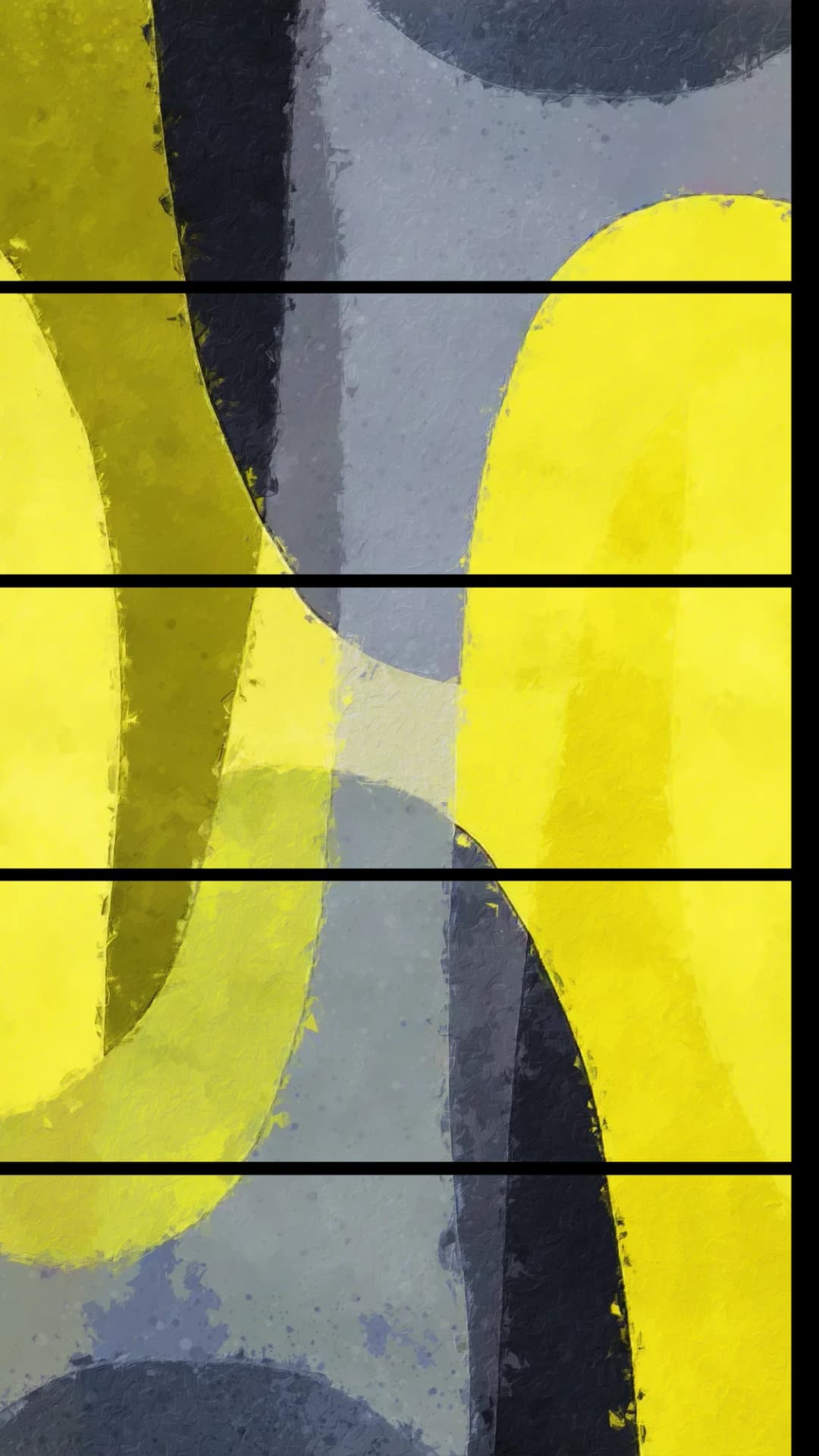 Yellow Grey Curves – 5 Panels Straight