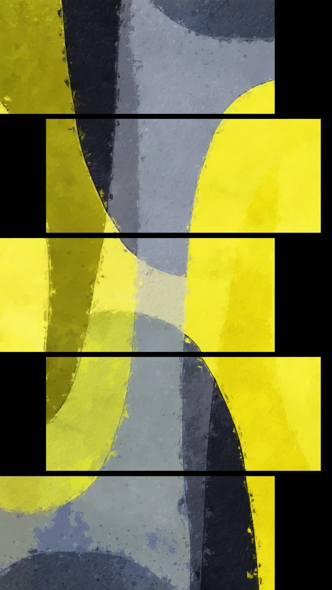 Yellow Grey Curves – 5 Panels Up & Down