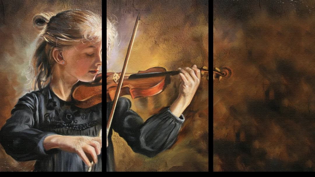 Young Girl Violinist – 3 Panels