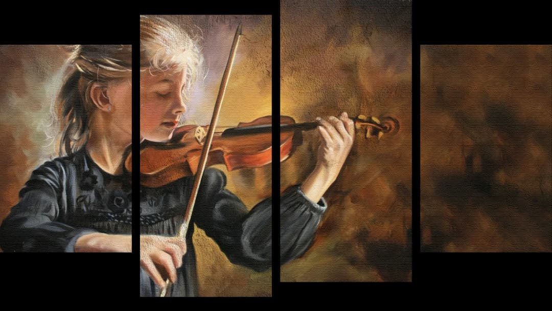 Young Girl Violinist – 4 Panels