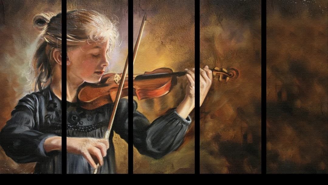 Young Girl Violinist – 5 Panels Straight