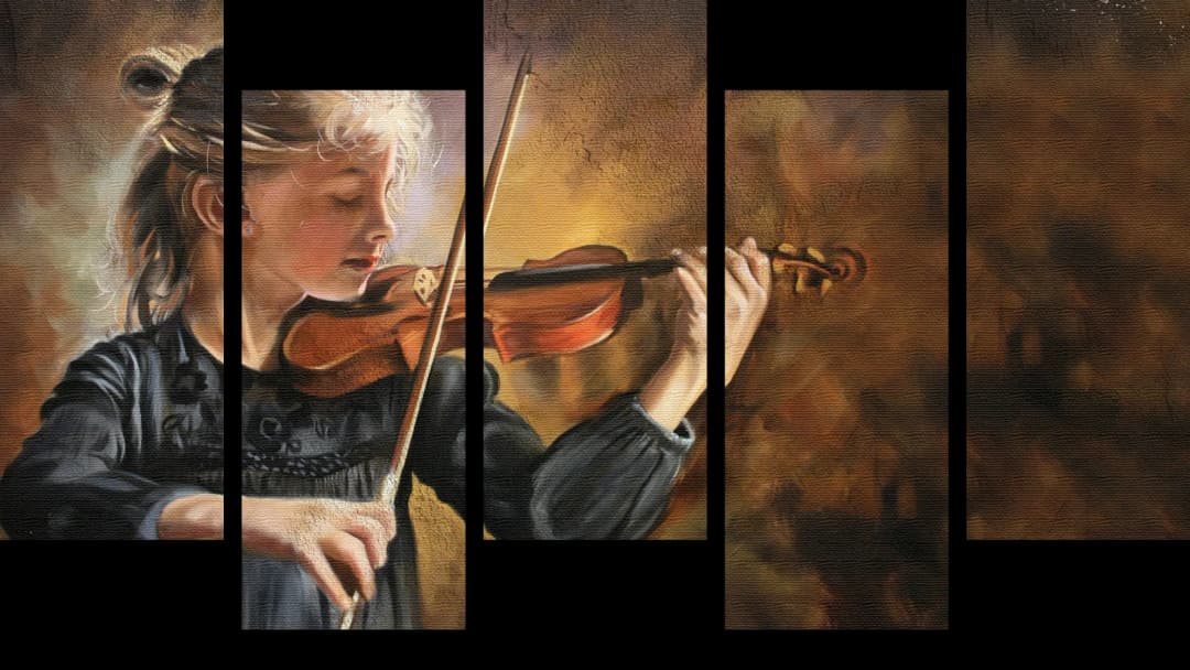 Young Girl Violinist – 5 Panels Up & Down